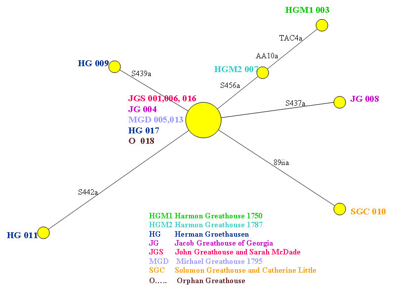 Greathouse DNA Project Cladogram